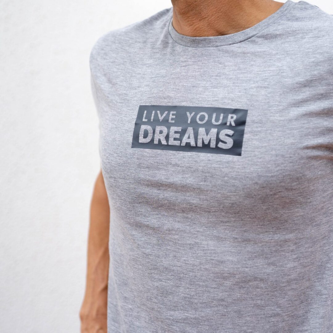 LIVE YOUR DREAMS CAMISETA CASUAL GRIS MEZCLA