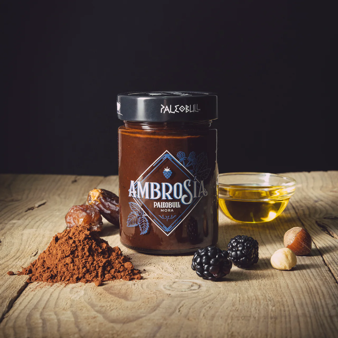 PALEOBULL CREMA DE CACAO Y AVELLANANAS AMBROSIA MORA - Imagen 3