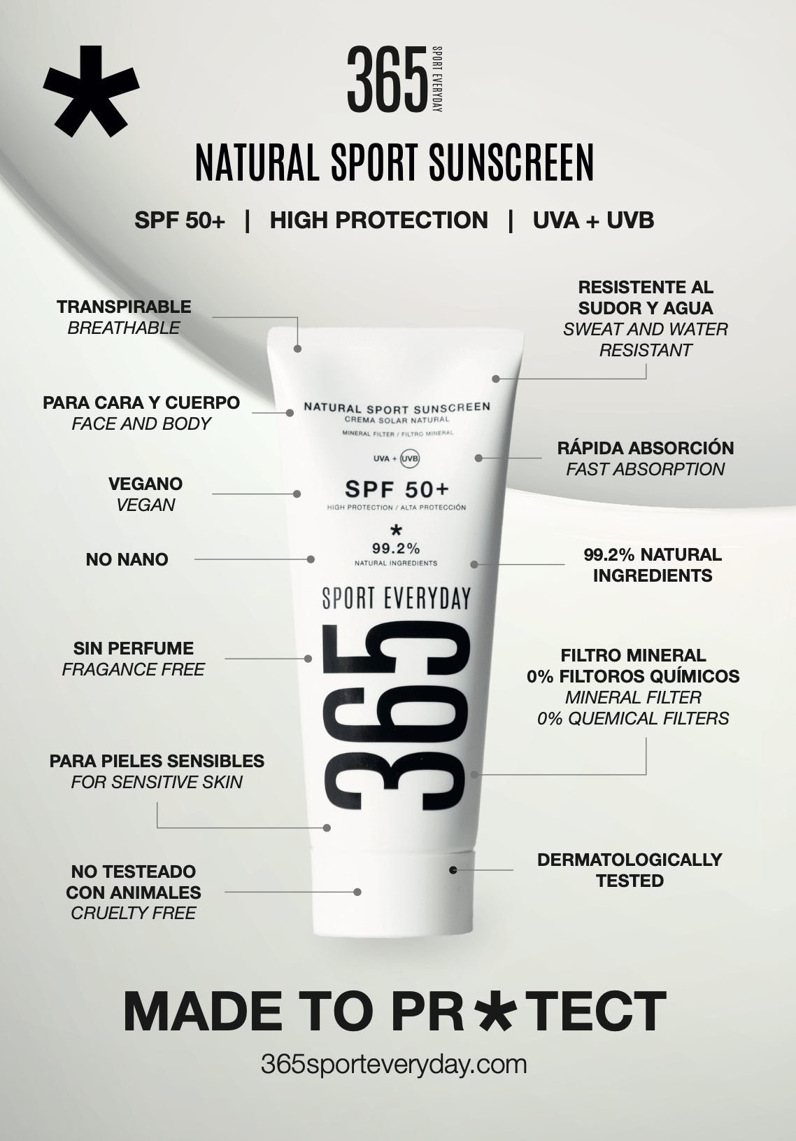 365 SPORT EVERYDAY CREMA SOLAR DEPORTIVA SPF50+ 20ML - Imagen 4