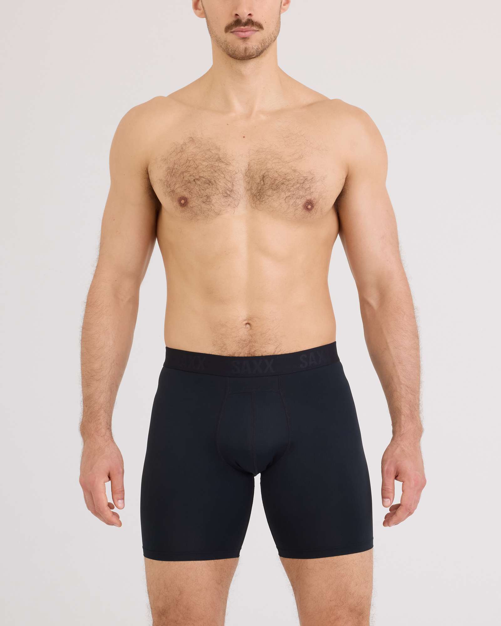 SAXX BOXER DEPORTIVO SMOOTH FLEX LIGHT COMPRESSION LONG BLACK - Imagen 3